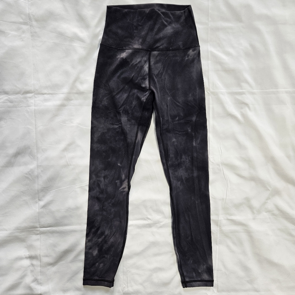 Zyia Active Womens 4 Black Midnight Hendrix Leggings Black Gray Tie Dye Marbled